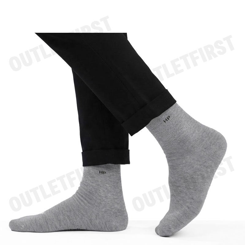 HUSH PUPPIES รุ่น MEN'S INNERWEAR SOCKS 1 PAIRS CODE: HU HXC001 (GREY) ถุงเท้า ถุงเท้าข้อยาว ถุงเท้าสีเทา