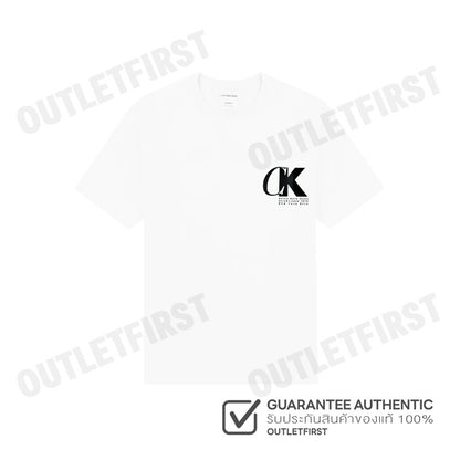 CALVIN KLEIN JEANS MONOGRAM LOGO MACRO SPORT GRAPHIC CLASSIC T-SHIRT COLOR WHITE CODE: 4RC837G YAA