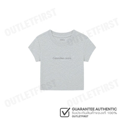 CALVIN KLEIN JEANS WOMEN'S LOGO BABY CROP SHORT SLEEVE T-SHIRT COLOR GREY CODE: 47AB817 P79