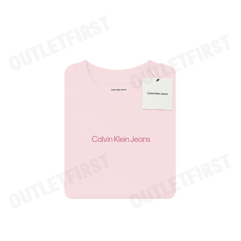 CALVIN KLEIN JEANS รุ่น WOMEN'S LOGO BABY CROP SHORT SLEEVE T-SHIRT CODE: 47AB817 V17 เสื้อครอป เสื้อแขนสั้น ผู้หญิง