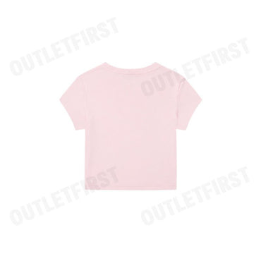 CALVIN KLEIN JEANS WOMEN'S LOGO BABY CROP SHORT SLEEVE T-SHIRT COLOR SILVER PEONY CODE: 47AB817 V17