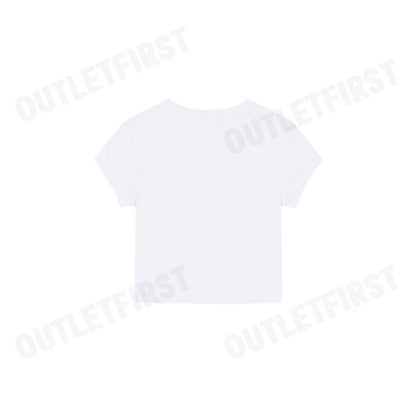 CALVIN KLEIN JEANS รุ่น WOMEN'S LOGO BABY CROP SHORT SLEEVE T-SHIRT CODE: 47AB817 YAA เสื้อครอป เสื้อผู้หญิง เสื้อสีขาว