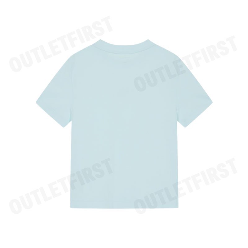 CALVIN KLEIN JEANS รุ่น FLOCKED LOGO GRAPHIC SLIM T-SHIRT CODE: 47B851G VWD เสื้อยืด เสื้อคอกลม เสื้อผู้หญิง