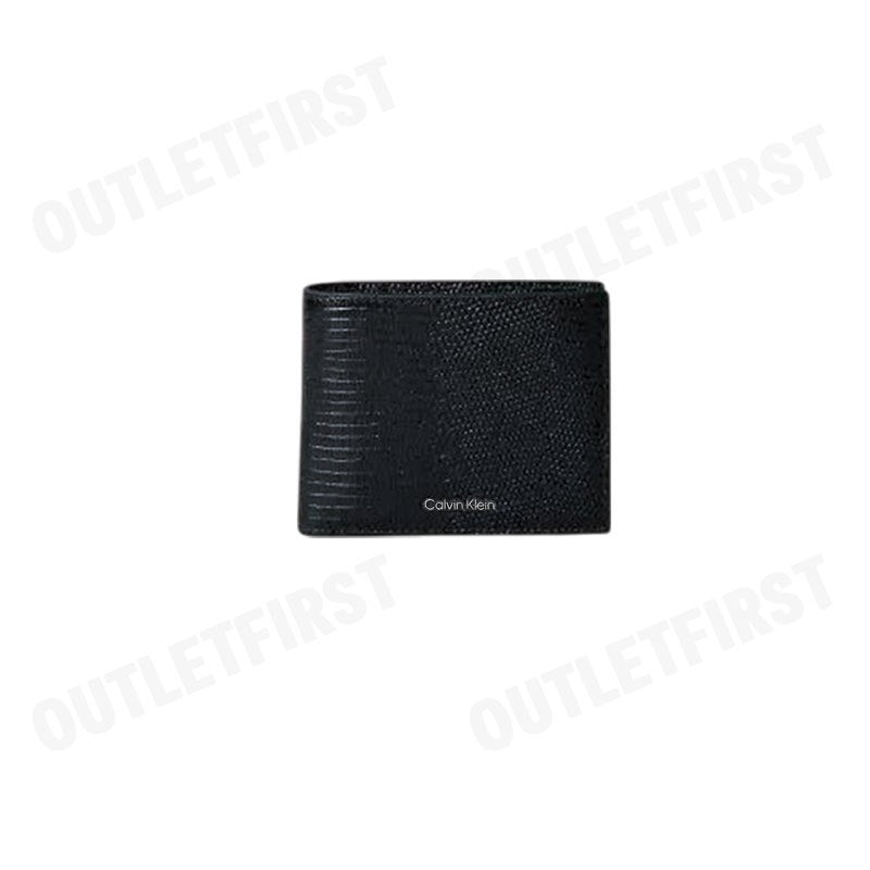 CALVIN KLEIN รุ่น LIZARD EMBOSSED BIFOLD WALLET CODE: 4D1102G UB1 กระเป๋าสตางค์ผู้ชาย ใบสั้น สีดำ