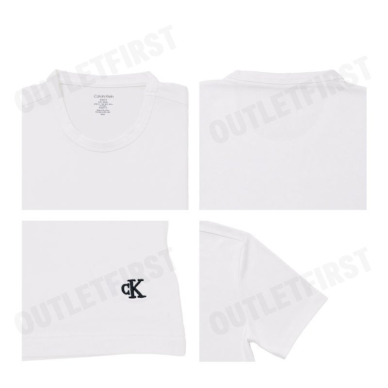 CALVIN KLEIN รุ่น COTTON STRETCH BLEND 3-PACK SLIM FIT CREWNECK T-SHIRT CODE: NB4185 100 เซ็ทเสื้อยืด เสื้อคอกลม ผู้ชาย