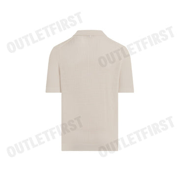 CALVIN KLEIN SWIMWEAR รุ่น OPEN KNIT BEACH POLO SHIRT CODE: KM00963 ACE เสื้อโปโลถัก เสื้อโปโลผู้ชาย เสื้อโปโลแขนสั้น