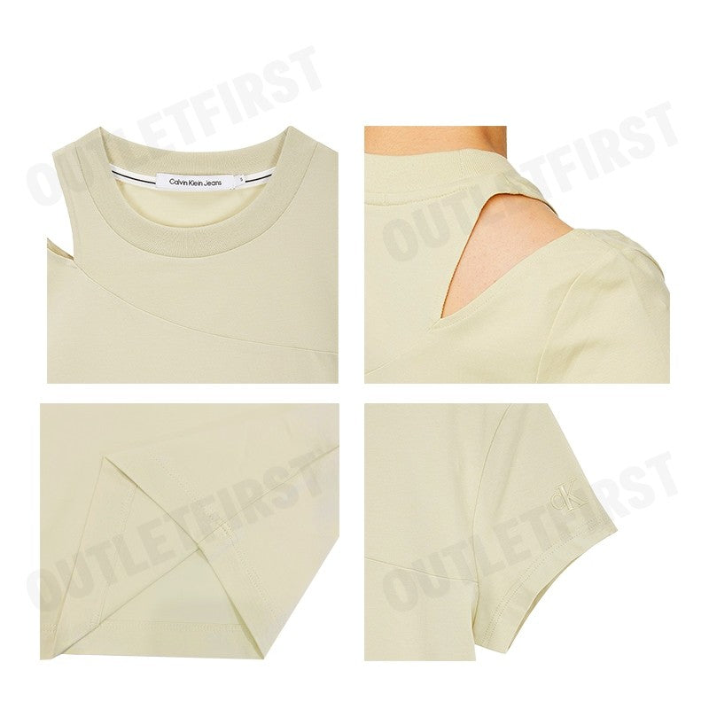 CALVIN KLEIN JEANS รุ่น WOMEN'S META CK BABY T-SHIRT CODE: J223338 LFU เสื้อครอป เสื้อยืดแขนสั้น เสื้อยืดผู้หญิง