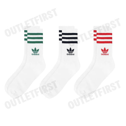 ADIDAS รุ่น MID CUT CREW SOCKS 3 PAIRS CODE: IL5026 ถุงเท้า ถุงเท้าอดิดาส ถุงเท้าสีขาว