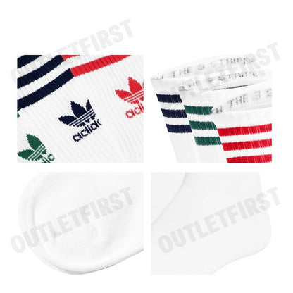 ADIDAS รุ่น MID CUT CREW SOCKS 3 PAIRS CODE: IL5026 ถุงเท้า ถุงเท้าอดิดาส ถุงเท้าสีขาว