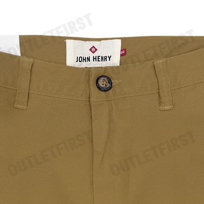 JOHN HENRY รุ่น MEN'S SLIM FIT PANTS (KHAKI) CODE: JH F124MPTSM01 กางเกงขายาว กางเกงผู้ชาย กางเกงทำงาน