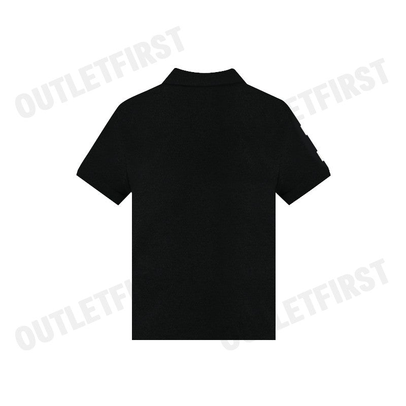 POLO RALPH LAUREN รุ่น CUSTOM SLIM FIT TRIPLE-PONY POLO SHIRT CODE: 710868798003 เสื้อโปโล เสื้อโปโลสีดำ โปโลแขนสั้น