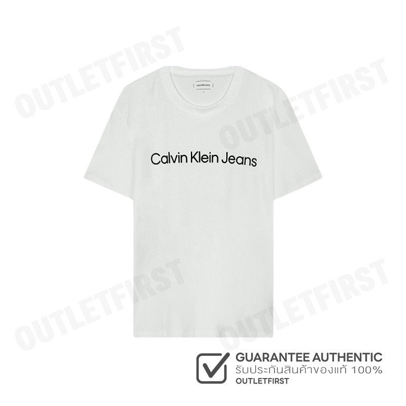 CALVIN KLEIN JEANS รุ่น INSTITUTIONAL LOGO CLASSIC T-SHIRT CODE: J326954 YAF เสื้อยืดคอกลม เสื้อยืดผู้ชาย เสื้อยืดสีขาว