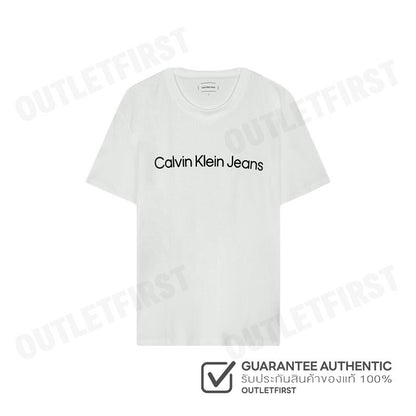 CALVIN KLEIN JEANS รุ่น INSTITUTIONAL LOGO CLASSIC T-SHIRT CODE: J326954 YAF เสื้อยืดคอกลม เสื้อยืดผู้ชาย เสื้อยืดสีขาว