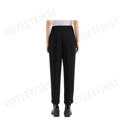 ARMANI EXCHANGE รุ่น ASV FABRIC TROUSERS WITH PLEATS AND TURN-UPS CODE: 6DYP10 YN9JZ 1200 กางเกงขายาว กางเกงผู้หญิง สีดำ