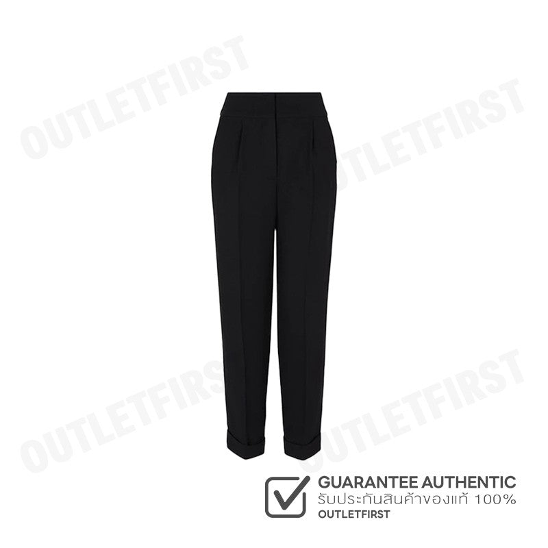 ARMANI EXCHANGE รุ่น ASV FABRIC TROUSERS WITH PLEATS AND TURN-UPS CODE: 6DYP10 YN9JZ 1200 กางเกงขายาว กางเกงผู้หญิง สีดำ