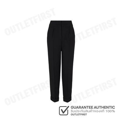 ARMANI EXCHANGE รุ่น ASV FABRIC TROUSERS WITH PLEATS AND TURN-UPS CODE: 6DYP10 YN9JZ 1200 กางเกงขายาว กางเกงผู้หญิง สีดำ
