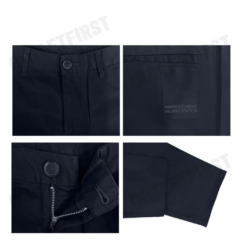 ARMANI EXCHANGE รุ่น MEN'S COTTON GABARDINE CHINO PANTS CODE: 3DZP07 ZN3TZ 15DK กางเกงขายาวผู้ชาย กางเกงสีกรม อมานี่