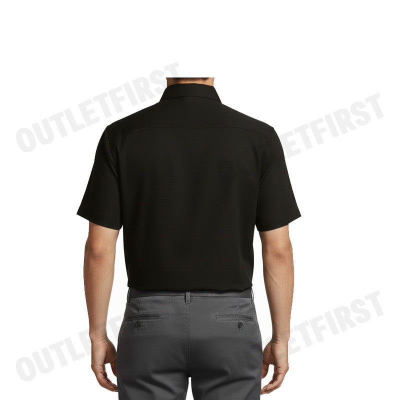 JOHN HENRY รุ่น MEN'S SHORT SLEEVES SLIM FIT SHIRT (BLACK) CODE: JH F624MSSSM53 เสื้อเชิ้ตแขนสั้นผู้ชาย เสื้อสีดำ ทำงาน