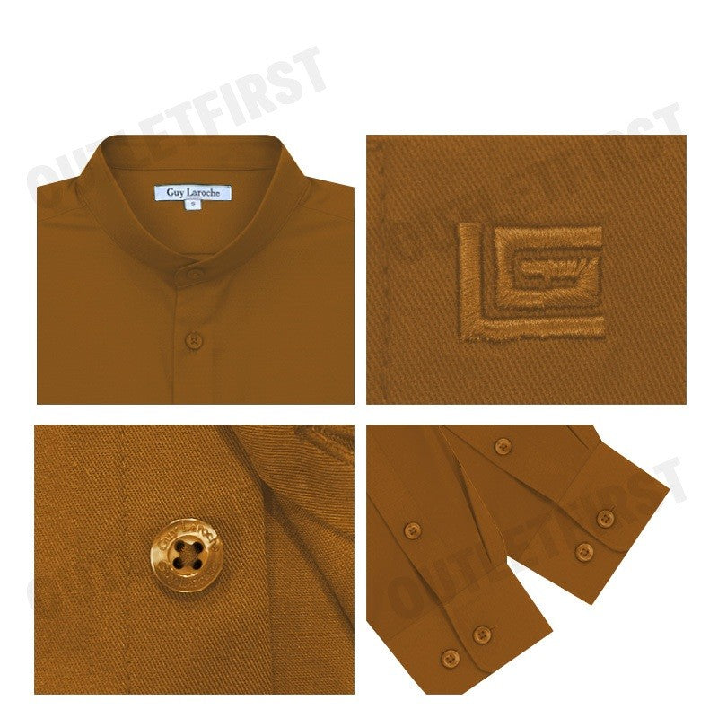 GUY LAROCHE รุ่น MAN'S LONG SLEEVES SHIRT CODE: BAB6260P4BR เสื้อเชิ้ต เสื้อแขนยาว เสื้อผู้ชาย