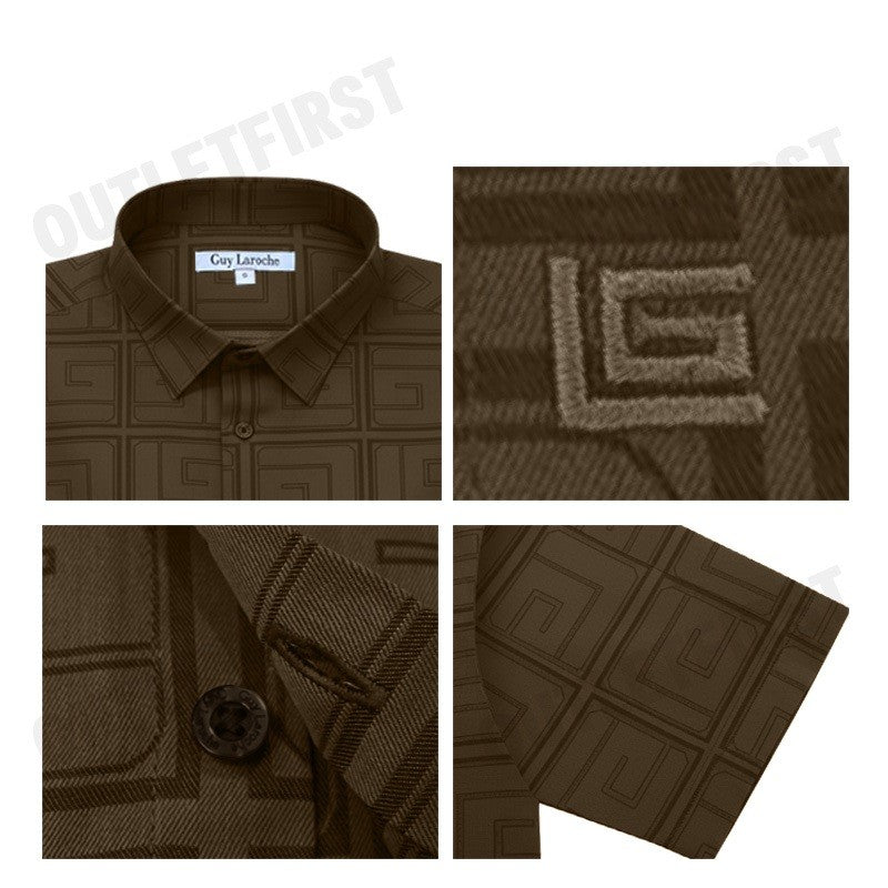 GUY LAROCHE รุ่น MAN'S SHORT SLEEVES SHIRT CODE: BAC9201W3BR เสื้อเชิ้ต เสื้อแขนสั้น เสื้อผู้ชาย