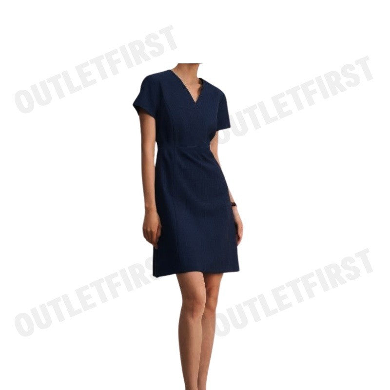 G2000 รุ่น WOMEN CLOTHING STRIPED WRAP DRESS WITH BELT FIT & FLARE SHAPE CODE: 46232096 79 ชุดเดรสผู้หญิง กระโปรง สีกรม
