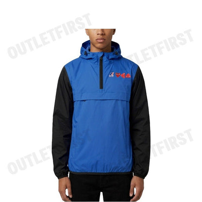 PLAY COMME DES GARÇONS X K-WAY รุ่น MEN HALF ZIP JACKET CODE: AZ J506 051 2 2 (BLUE/BLACK) เสื้อแจ็คเก็ตผู้ชาย