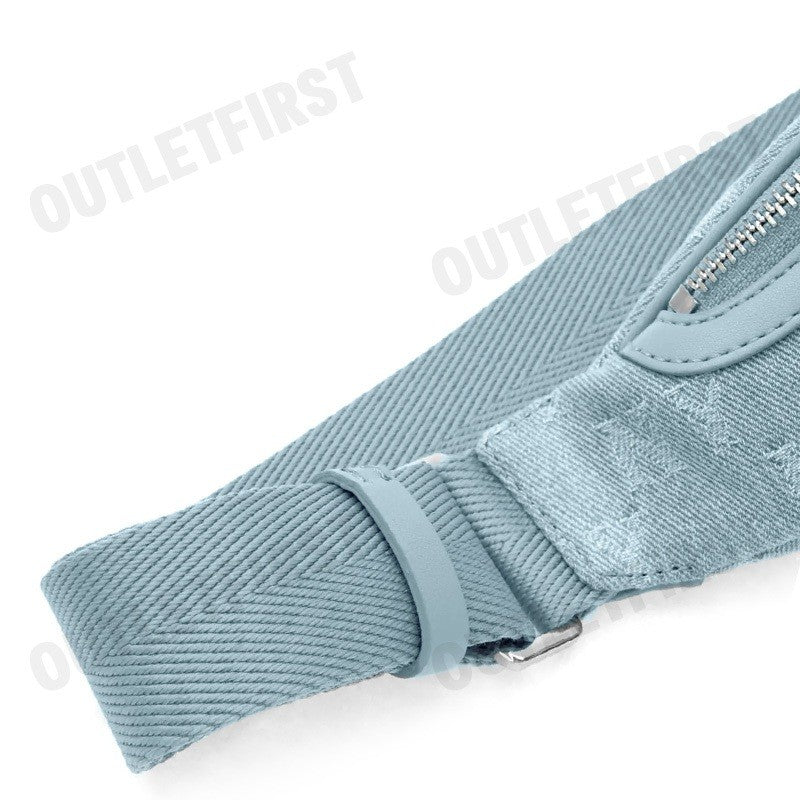 MLB รุ่น JACQUARD DENIM MONOGRAM BELT BAG CODE: 3AHSMD15N 50BLL กระเป๋าคาดเอว กระเป๋าคาดอก กระเป๋าเอ็มแอลบี