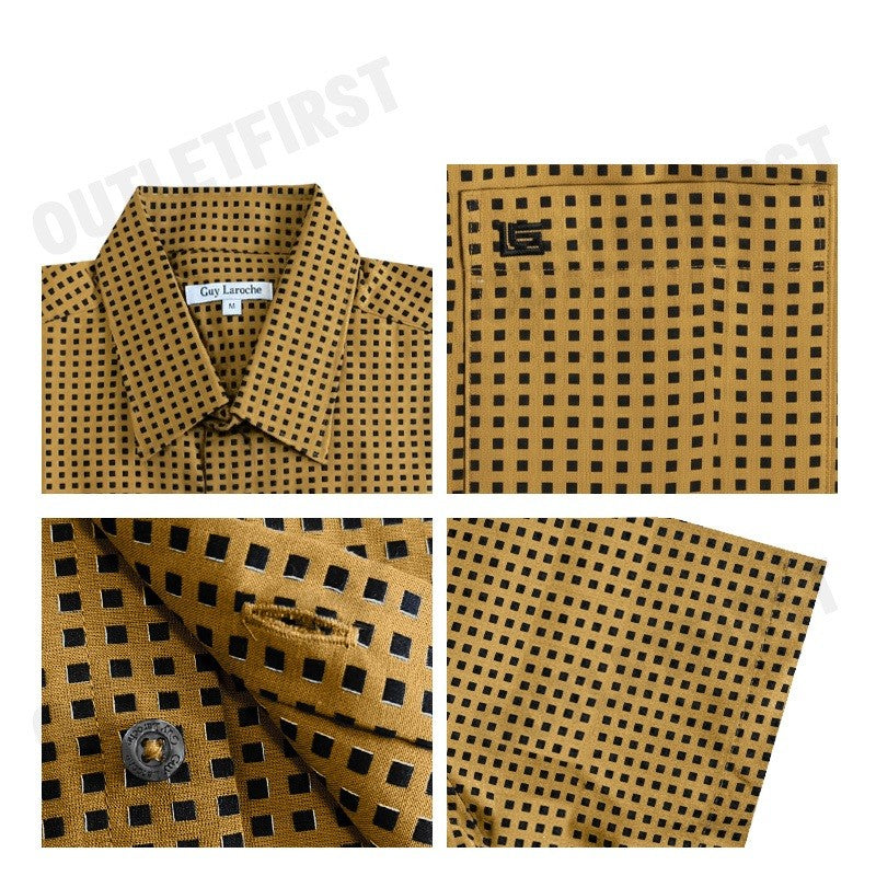 GUY LAROCHE รุ่น MAN'S SHORT SLEEVES SHIRT CODE: BAC9200S4BR เสื้อเชิ้ต เสื้อแขนสั้น เสื้อเชิ้ตผู้ชาย