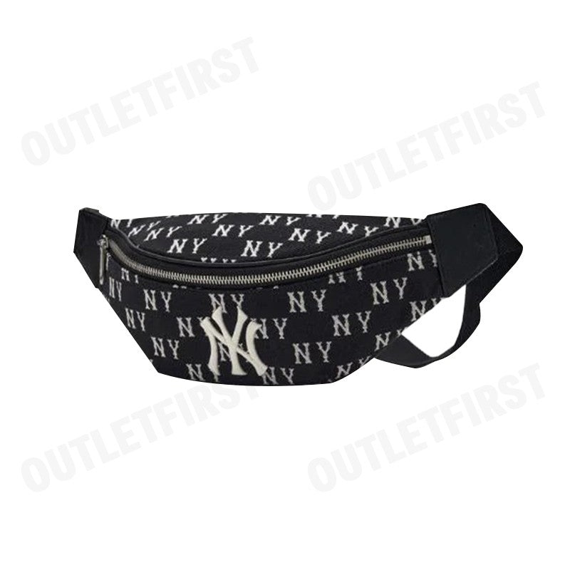 MLB รุ่น JACQUARD MONOGRAM NEW YORK YANKEES BELT BAG CODE: 3AHSM014N 50BKS กระเป๋าคาดเอว กระเป๋าคาดอก กระเป๋าสีดำ