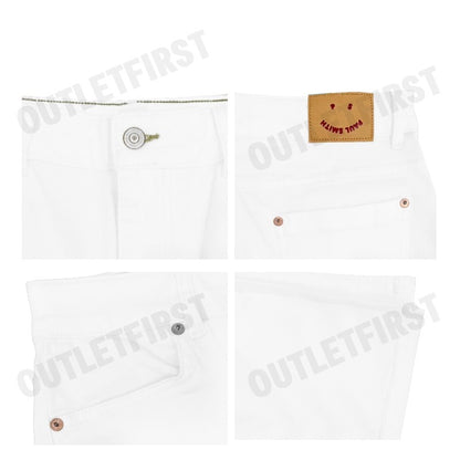 PS PAUL SMITH รุ่น WOMEN'S WIDE LEG JEANS CODE: W2R 357T P31283 01 กางเกงยีนส์ผู้หญิง กางเกงยีนส์ขายาว กางเกงยีนส์สีขาว