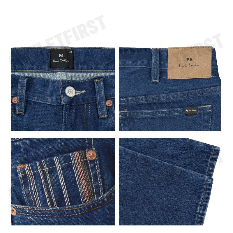 PS PAUL SMITH รุ่น MEN'S TAPERED FIT DARK WASH JEANS CODE: M2R 301ZE P21984 DK กางเกงยีนส์ กางเกงผู้ชาย กางเกงยีนส์ขายาว