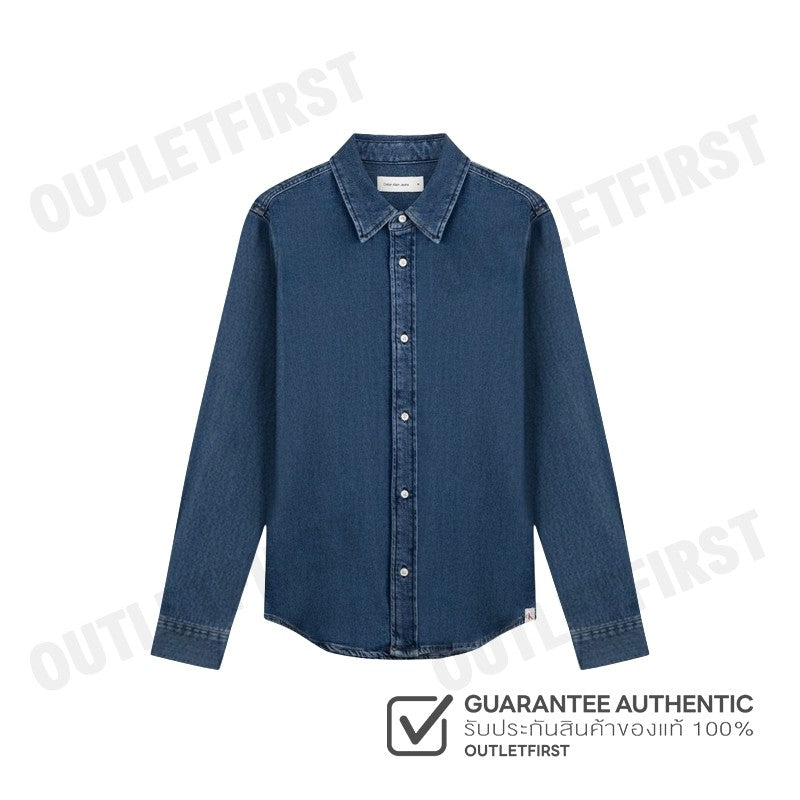 CALVIN KLEIN JEANS MEN'S SLIM FIT DENIM SHIRT COLOR BLUE CODE: J326026 1BJ