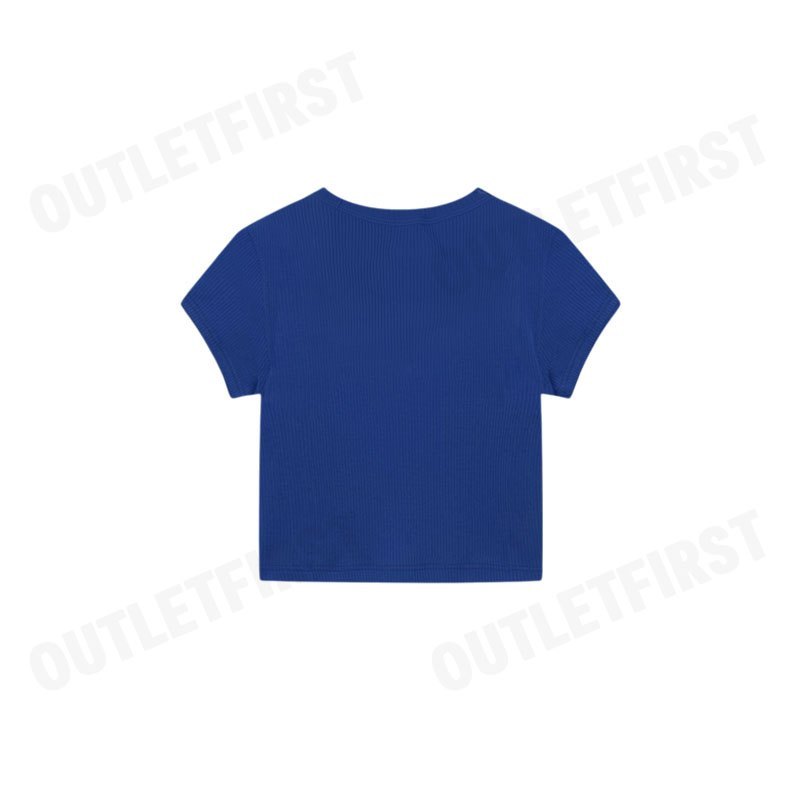 ALEXANDER WANG รุ่น CROPPED SHORT-SLEEVE TEE IN RIBBED COTTON JERSEY CODE: 8CC2238046 420A เสื้อครอป เสื้อยืด ผู้หญิง