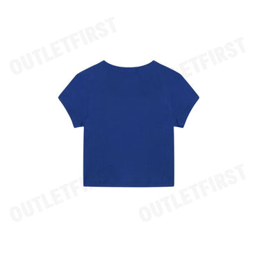 ALEXANDER WANG CROPPED SHORT-SLEEVE TEE IN RIBBED COTTON JERSEY COLOR COBALT BLUE CODE: 8CC2238046 420A