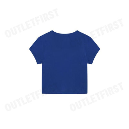 ALEXANDER WANG รุ่น CROPPED SHORT-SLEEVE TEE IN RIBBED COTTON JERSEY CODE: 8CC2238046 420A เสื้อครอป เสื้อยืด ผู้หญิง