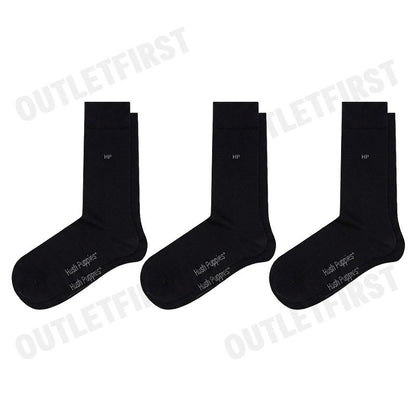 HUSH PUPPIES รุ่น MEN'S INNERWEAR SOCKS 3 PAIRS CODE: HU HXBB01 (BLACK) ถุงเท้า ถุงเท้าข้อยาว ถุงเท้าสีดำ