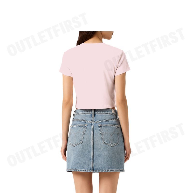CALVIN KLEIN JEANS รุ่น WOMEN'S LOGO BABY CROP SHORT SLEEVE T-SHIRT CODE: 47AB817 V17 เสื้อครอป เสื้อแขนสั้น ผู้หญิง