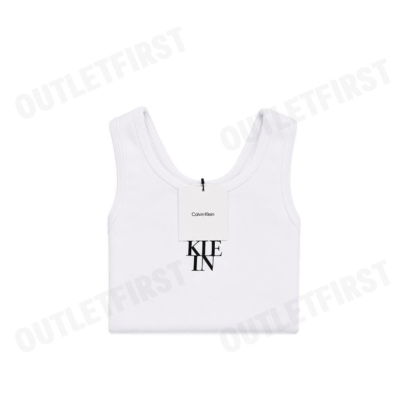 CALVIN KLEIN LOGO GRAPHIC RIB TANK TOP COLOR WHITE CODE: 44C219G YAA