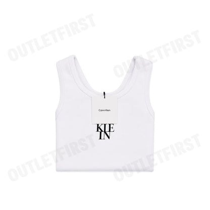 CALVIN KLEIN LOGO GRAPHIC RIB TANK TOP COLOR WHITE CODE: 44C219G YAA