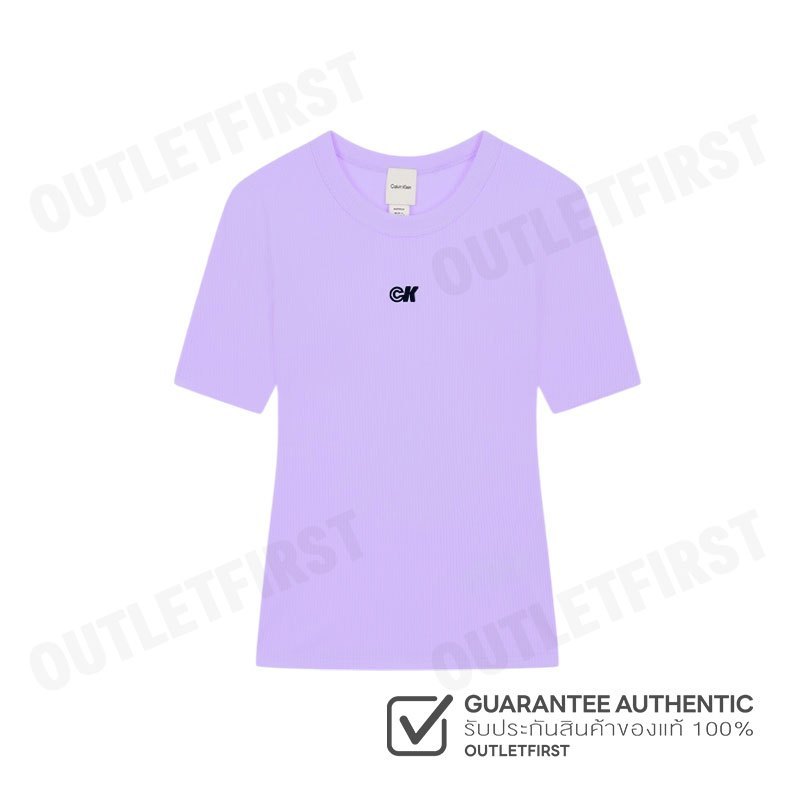 CALVIN KLEIN รุ่น MODAL STRETCH MONOGRAM LOGO GRAPHIC SLIM T-SHIRT CODE: 44C901G XEF เสื้อยืด เสื้อคอกลม เสื้อผู้หญิง