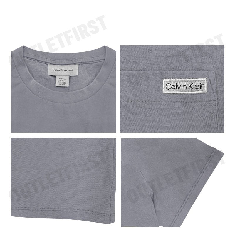 CALVIN KLEIN JEANS รุ่น MINERAL DYED CROPPED SHORT CODE: 4RC299G 8MN เสื้อยืด เสื้อคอกลม เสื้อผู้ชาย