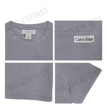 CALVIN KLEIN JEANS รุ่น MINERAL DYED CROPPED SHORT CODE: 4RC299G 8MN เสื้อยืด เสื้อคอกลม เสื้อผู้ชาย