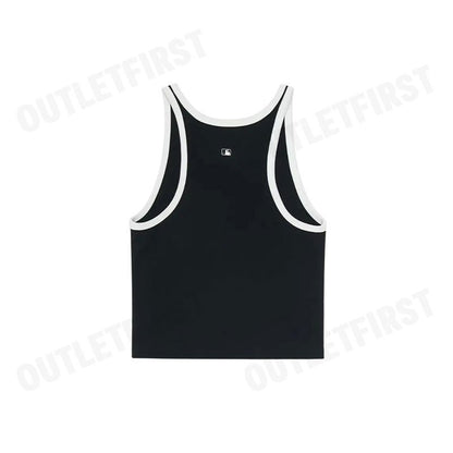 MLB รุ่น VARSITY VINTAGE SLIM-FIT CROPPED SLEEVELESS TOP CODE: 3FTOV0153 50BKS เสื้อกล้าม เสื้อกล้ามผู้หญิง เสื้อสีดำ