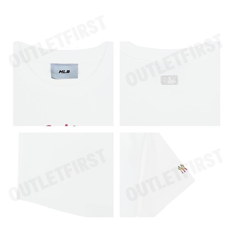 MLB รุ่น WOMEN'S SUMMER VINTAGE WASHED GRAPHIC CROP SHORT SLEEVE T-SHIRT CODE: 3FTSX0153 50WHS เสื้อครอป เสื้อแขนสั้น