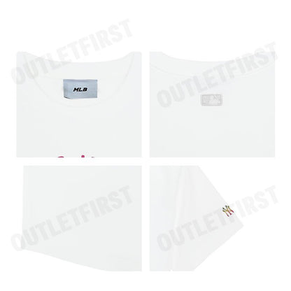 MLB รุ่น WOMEN'S SUMMER VINTAGE WASHED GRAPHIC CROP SHORT SLEEVE T-SHIRT CODE: 3FTSX0153 50WHS เสื้อครอป เสื้อแขนสั้น