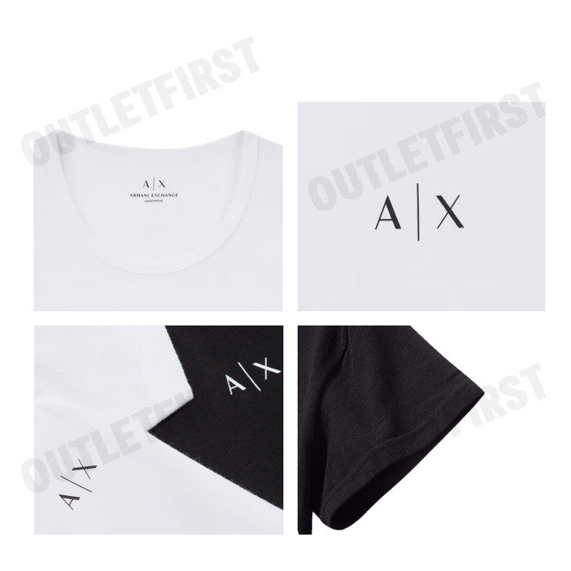 ARMANI EXCHANGE รุ่น PACK OF 2 JERSEY T-SHIRTS CODE: 956005 CC282 42520 เซ็ทเสื้อยืดคอกลม 2 ตัว เสื้อแขนสั้น เสื้อขาวดำ