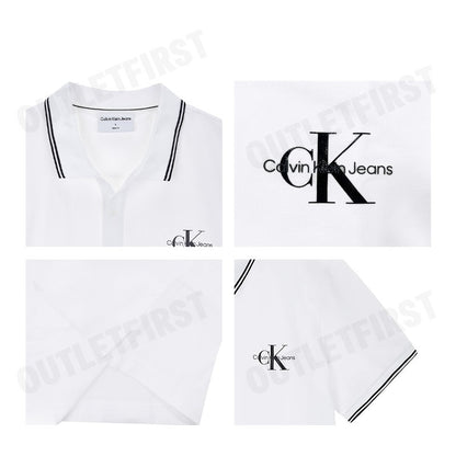CALVIN KLEIN JEANS รุ่น MONOLOGO SLIM TIPPED POLO CODE: J324245 YAF เสื้อโปโล เสื้อโปโลแขนสั้น เสื้อโปโลผู้ชาย