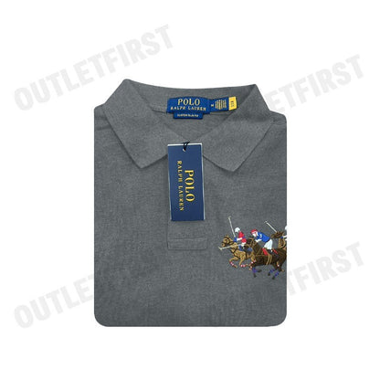 POLO RALPH LAUREN รุ่น CUSTOM SLIM FIT TRIPLE-PONY POLO SHIRT CODE: 710868798006 เสื้อโปโล เสื้อโปโลผู้ชาย โปโลแขนสั้น