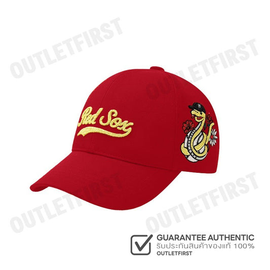 MLB รุ่น NEW YEAR SNAKE STRUCTURED BALL CAP MODEL CODE: 3ACPQ015N 43RDD หมวกแก็ป หมวกปีกแบน หมวกสีแดง