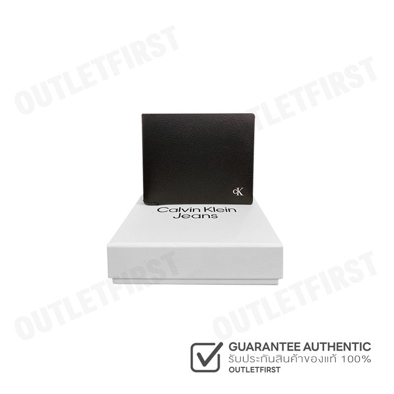 CALVIN KLEIN JEANS รุ่น MEN'S FASHION BUSINESS LEATHER FOLDING SHORT WALLET CODE:HP1517 001 กระเป๋าสตางค์ ใส่การ์ดผู้ชาย